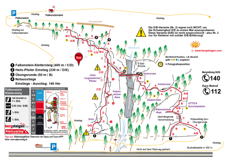 Fal­ken­stein Klet­ter­steig (C/D, Vari­an­te D/E)